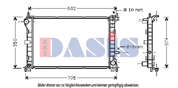 AKS DASIS Радиатор, охлаждение двигателя 090087N